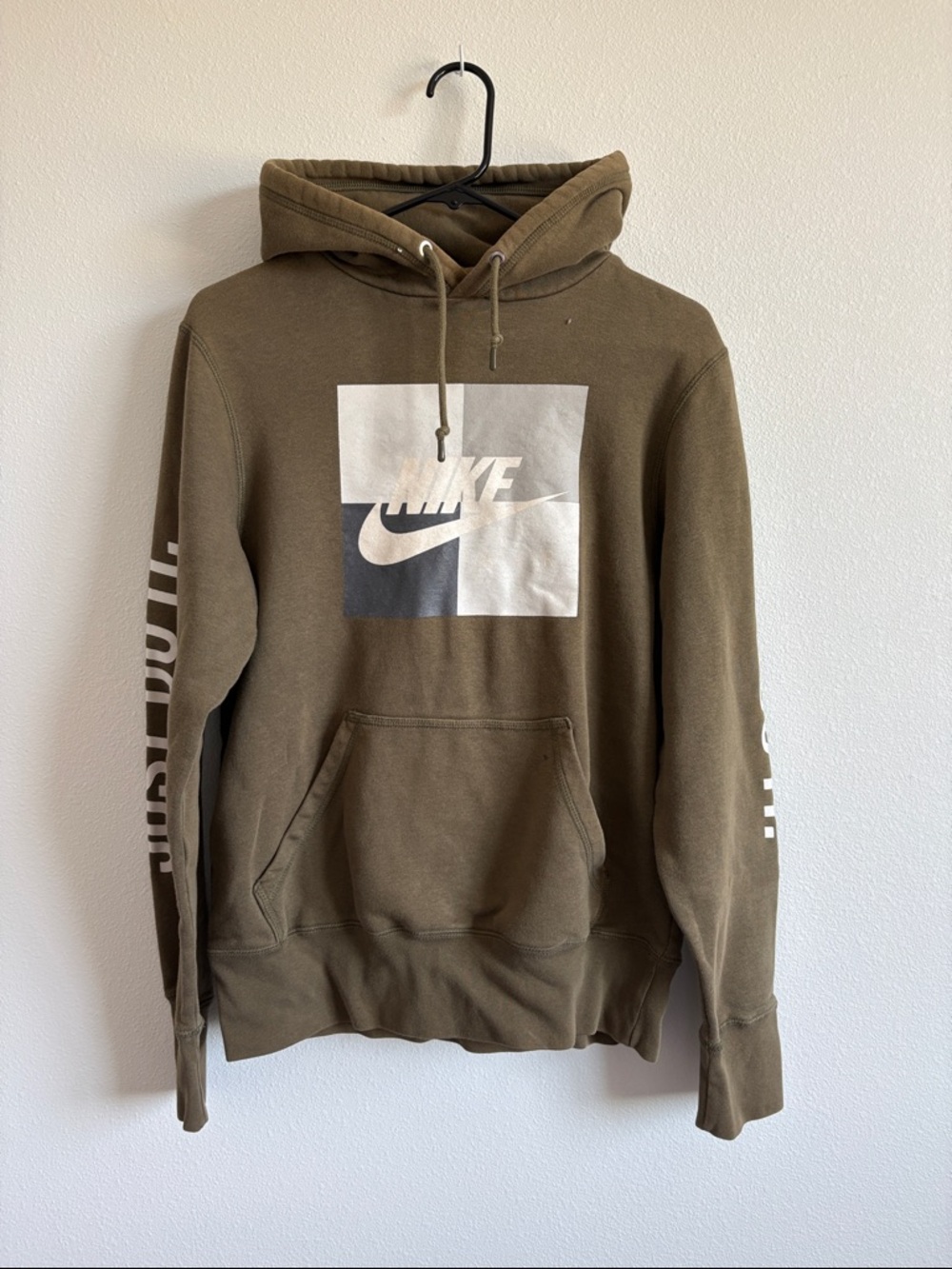 Nike Olive Green Logo Pullover Hoodie